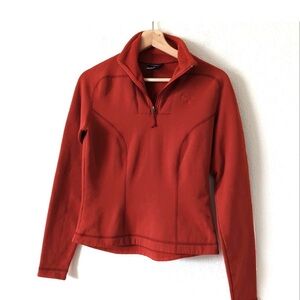 Arc'teryx Polartec Pullover Sweatshirt Red Orange Long Sleeve 1/4 Zip Small
